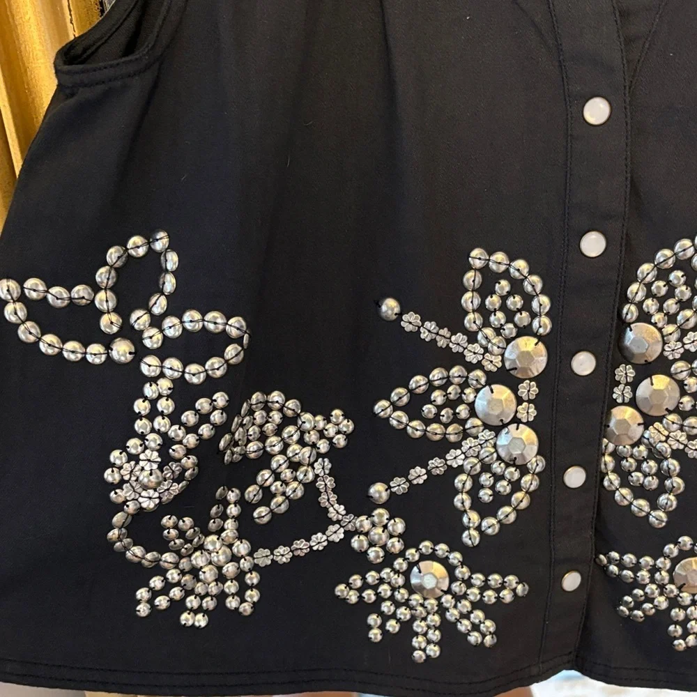 Free People Black Pearl Embellished Blouse - Picture 4 of 13